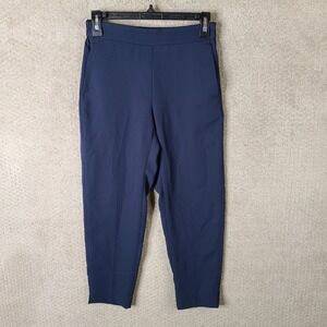 J Crew Jamie Pants Womens 4P Navy Blue Elastic Waist Tapered Trouser Polyester